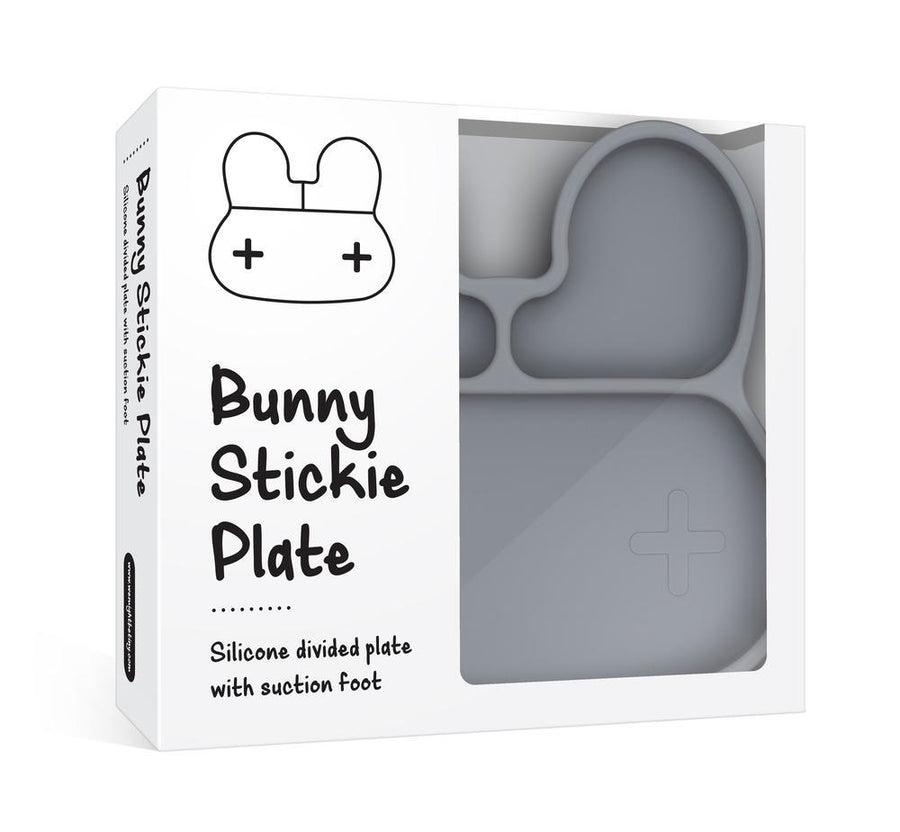 WMBT Bunny Stickie Plate (Grey) - ooyoo