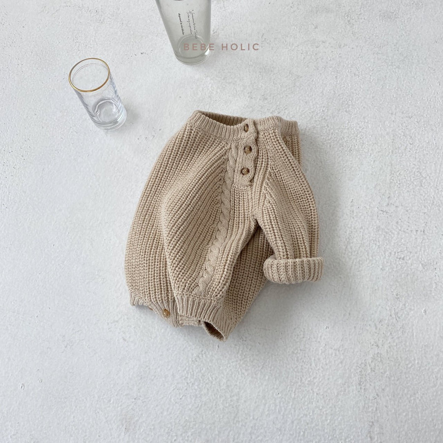 Bebeholic Knitted Romper (2 colour options) - ooyoo