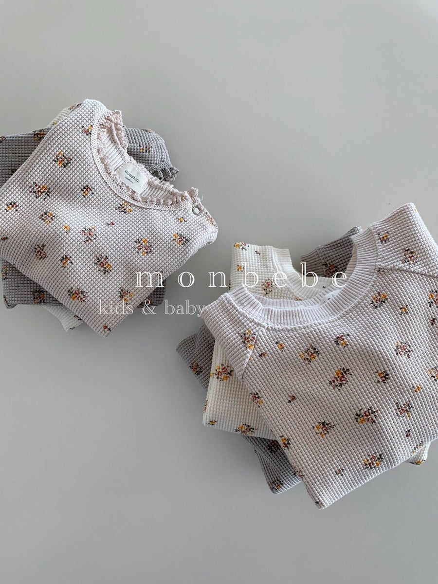 Monbebe Printed Waffle Sweater (3 colour options) - ooyoo