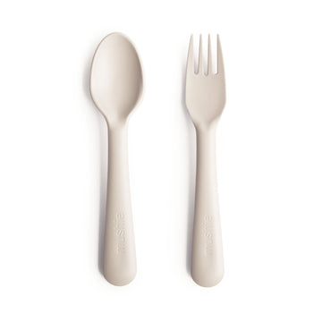 Mushie Fork & Spoon (Ivory) - ooyoo